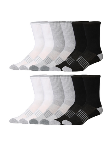 JAMES FIALLO Men's 12 Pairs Arch Support Socks Comfortable Performance