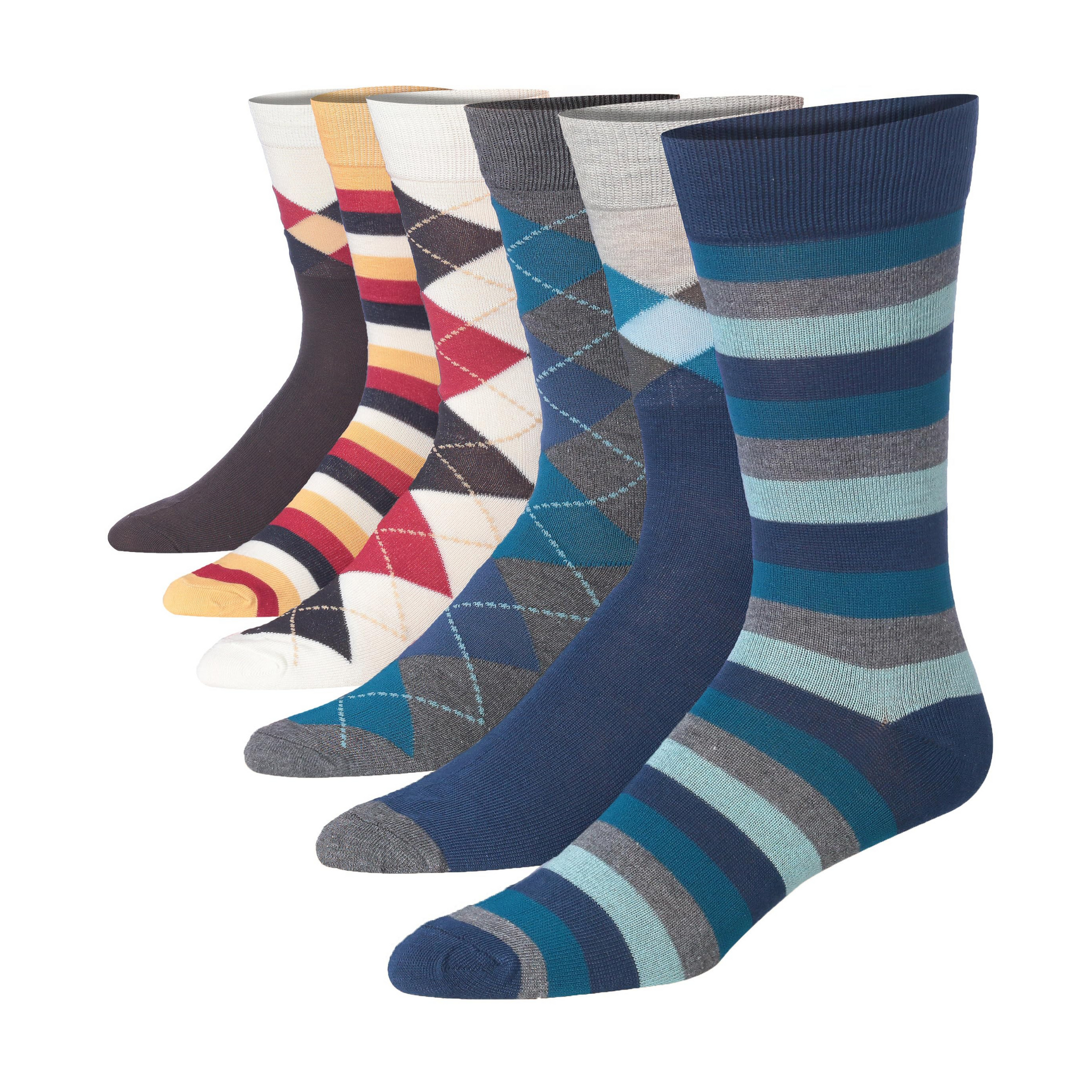 Men's 6 Pairs Casual Novelty Sophisticated Shade Colorful Patterned