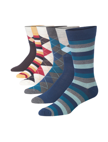 Men's 6 Pairs Casual Novelty Sophisticated Shade Colorful Patterned