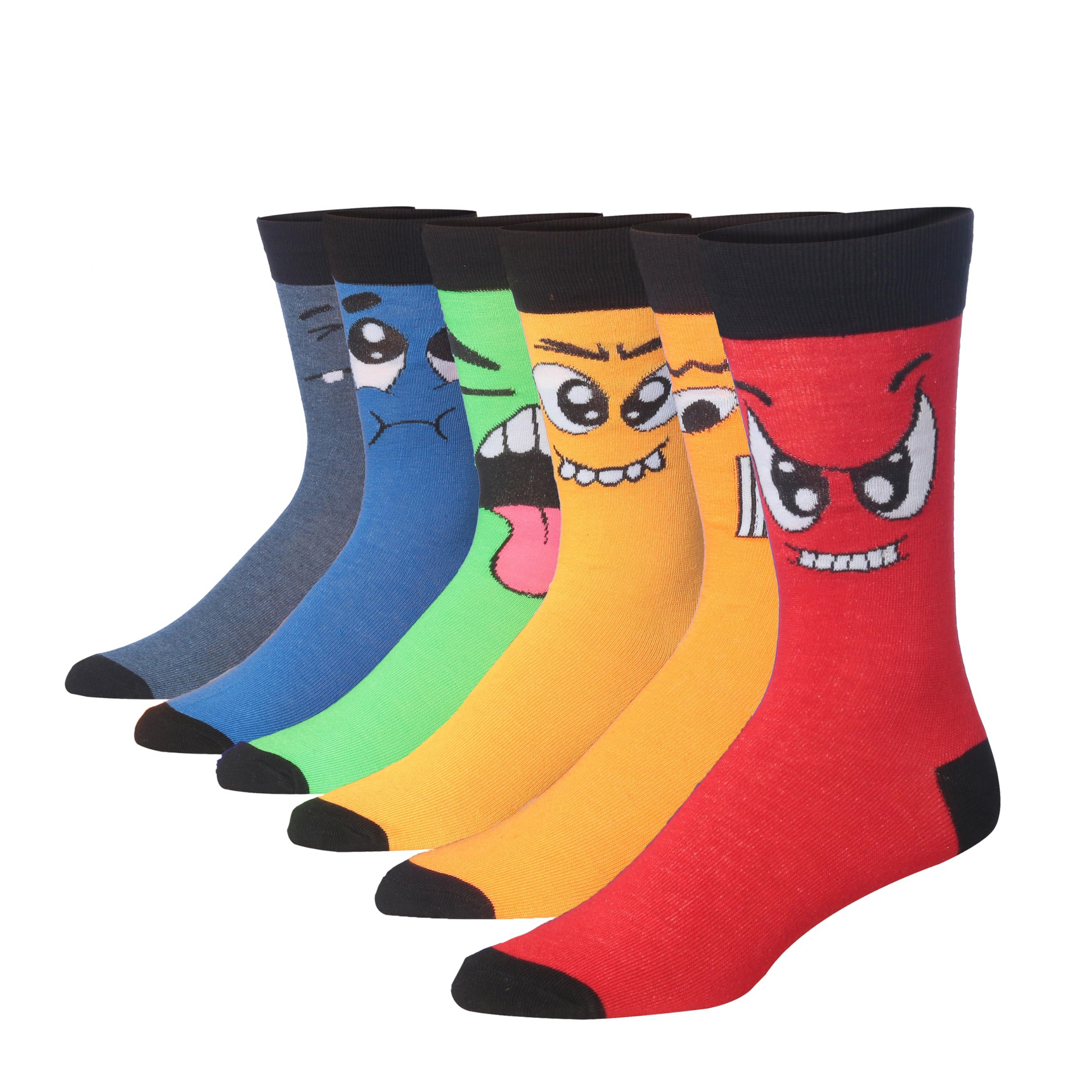 Men's 6 Pairs Casual Novelty Creature Palette Fantasy Colorful