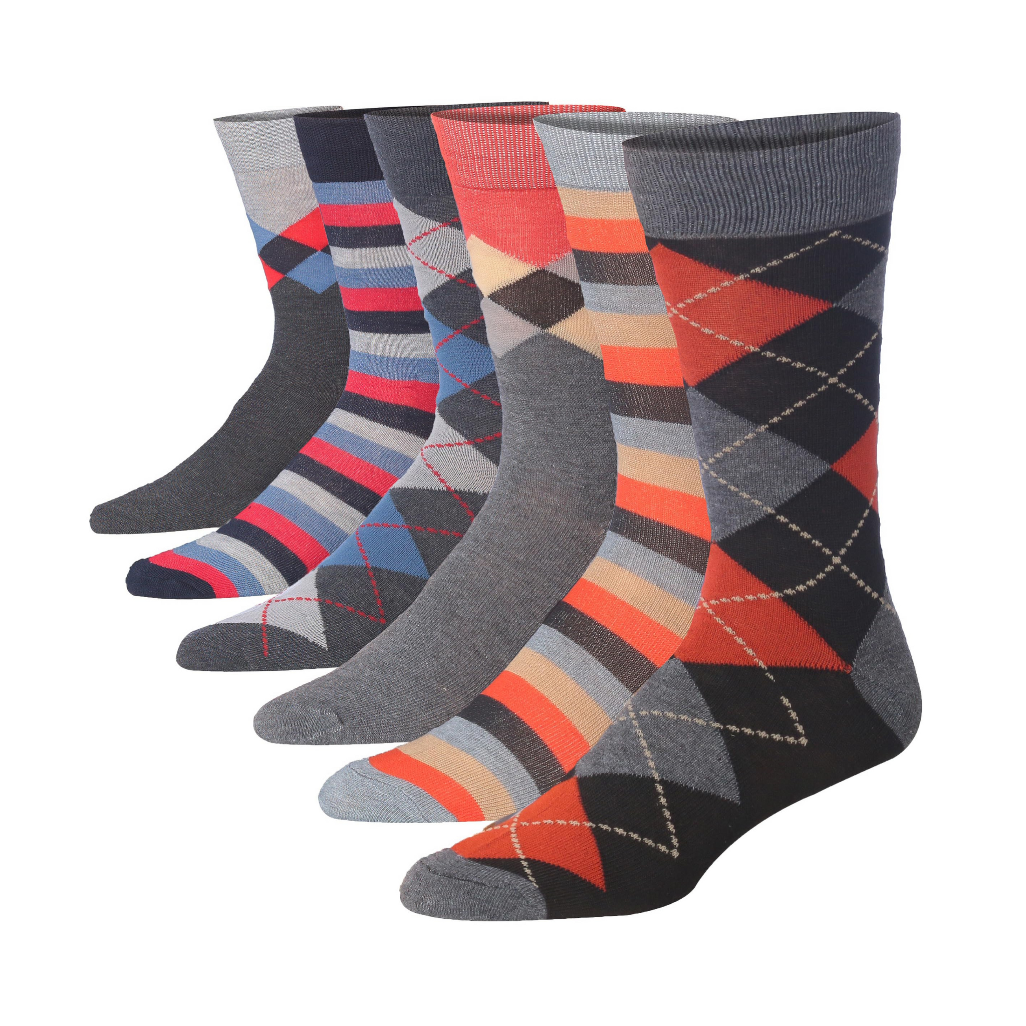 Men's 6 Pairs Casual Novelty Elegant Harmony Colorful Patterned Dress