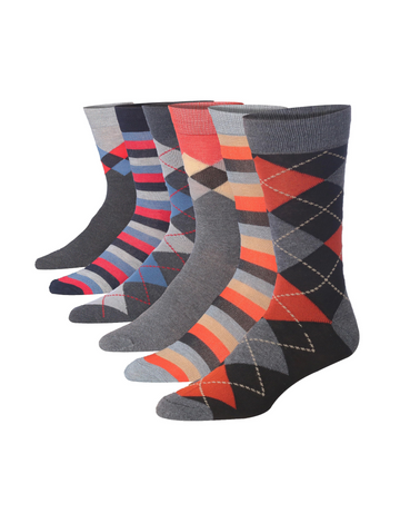 Men's 6 Pairs Casual Novelty Elegant Harmony Colorful Patterned Dress