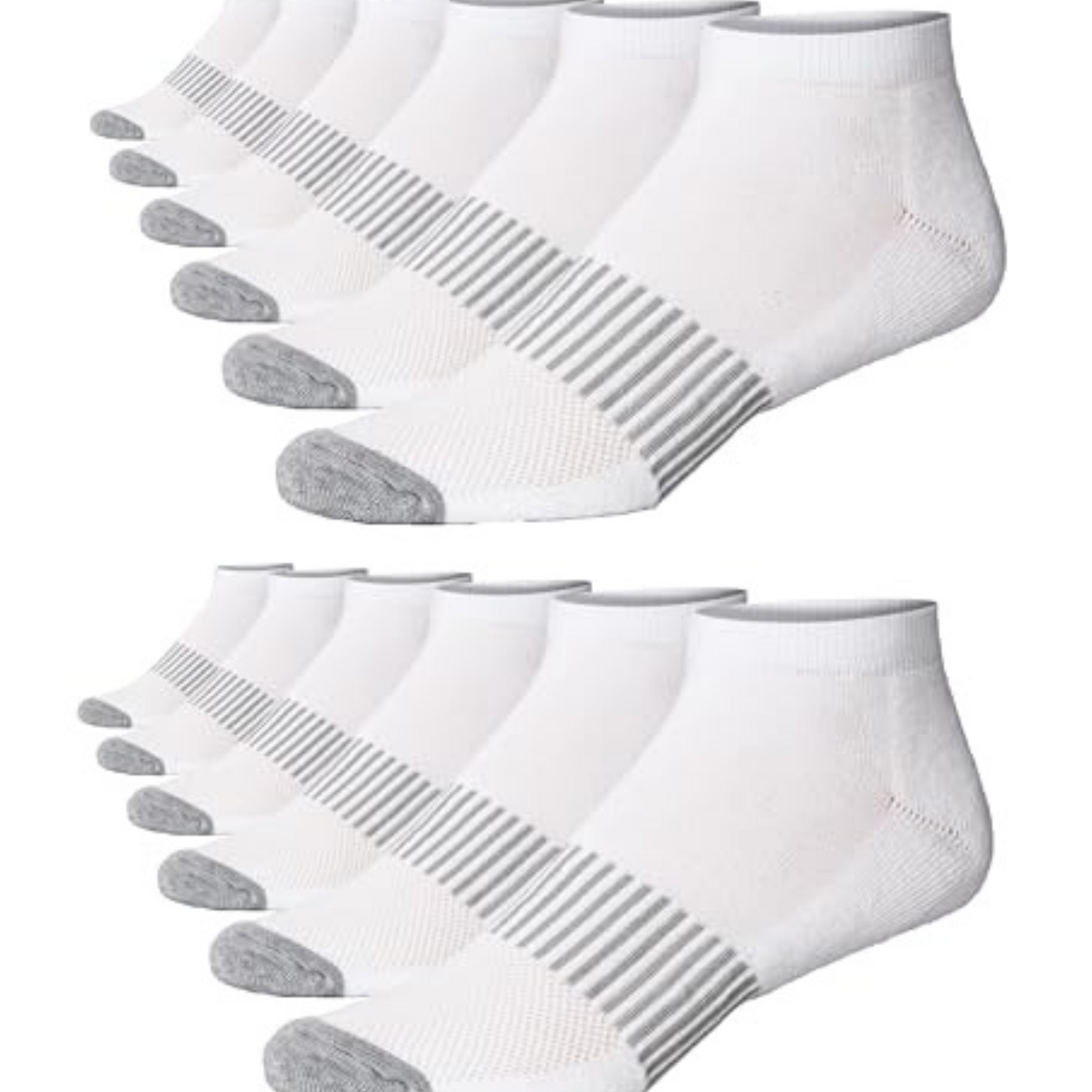JAMES FIALLO Men's 12-Pairs Performance Low Cut Athletic Plain White