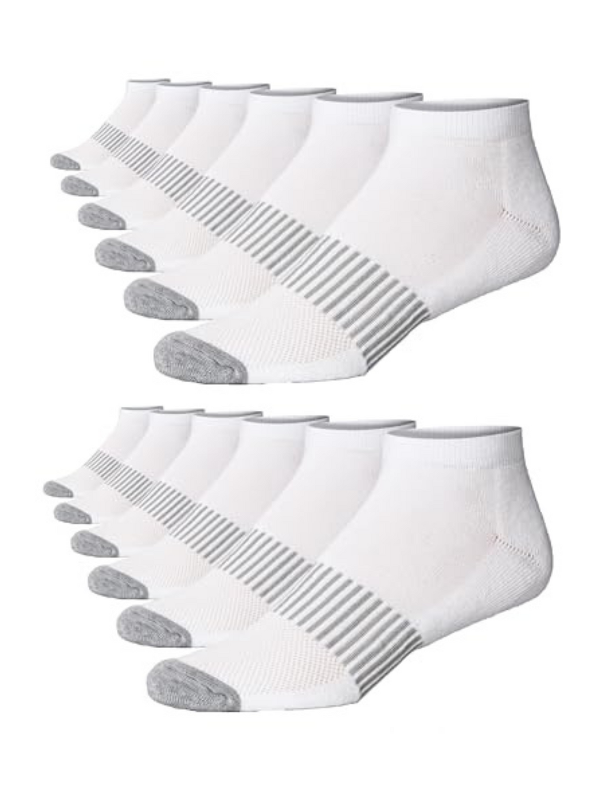 JAMES FIALLO Men's 12-Pairs Performance Low Cut Athletic Plain White