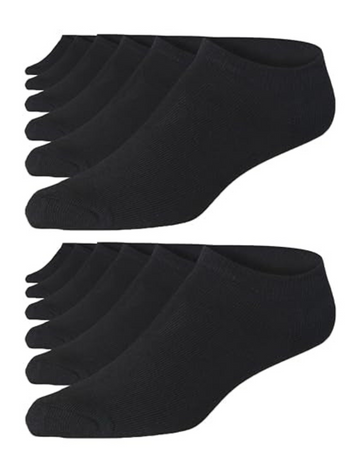 JAMES FIALLO Men's 12-Pairs Performance Low Cut Athletic Solid Dark