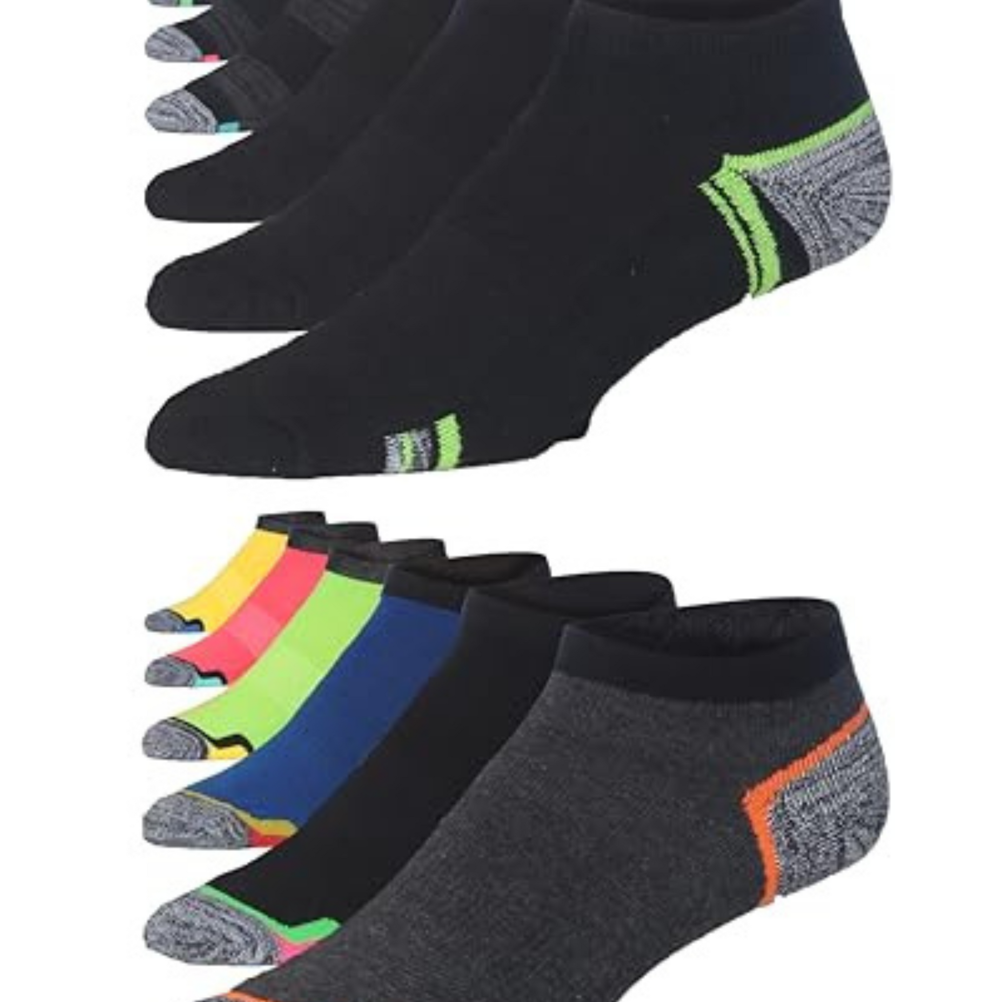 JAMES FIALLO Men's 12-Pairs Performance Low Cut Athletic Splash Grey