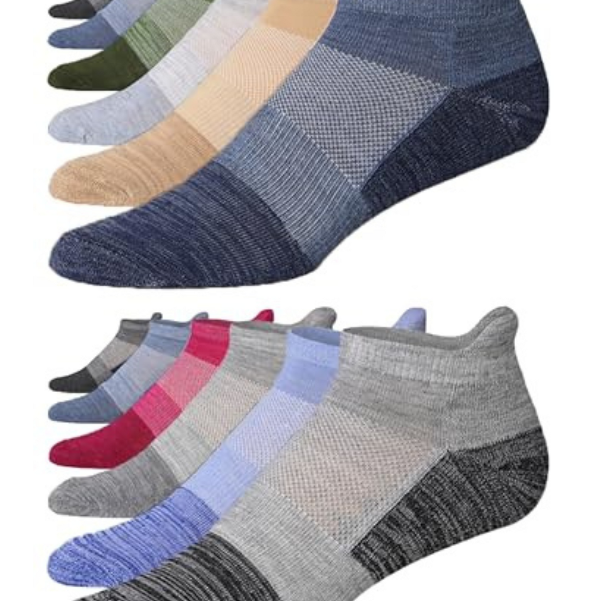 JAMES FIALLO Men's 12-Pairs Performance Low Cut Athletic Multitone