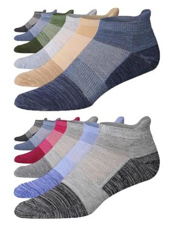 JAMES FIALLO Men's 12-Pairs Performance Low Cut Athletic Multitone