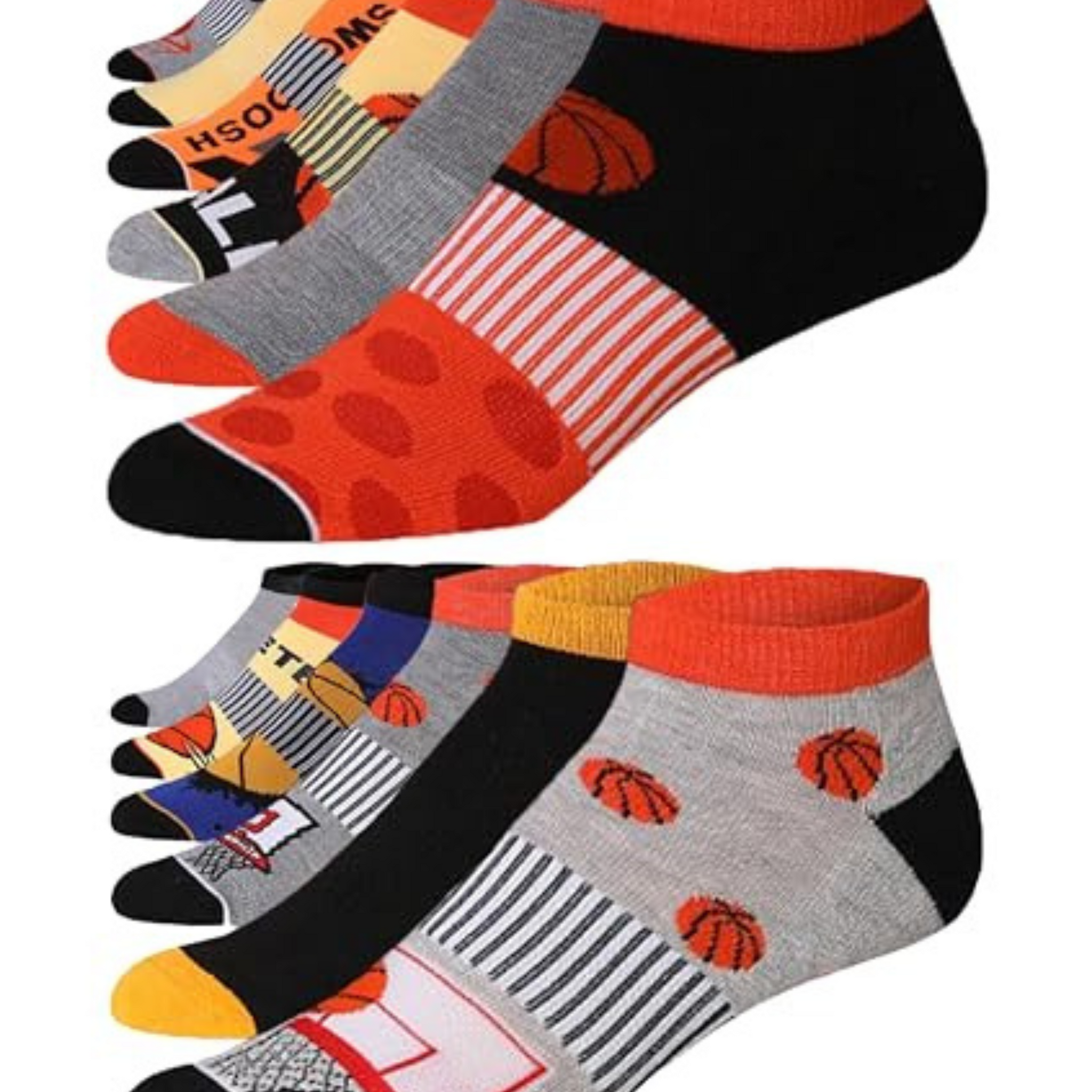 JAMES FIALLO Men's 12-Pairs Performance Low Cut Athletic Slam Dunk