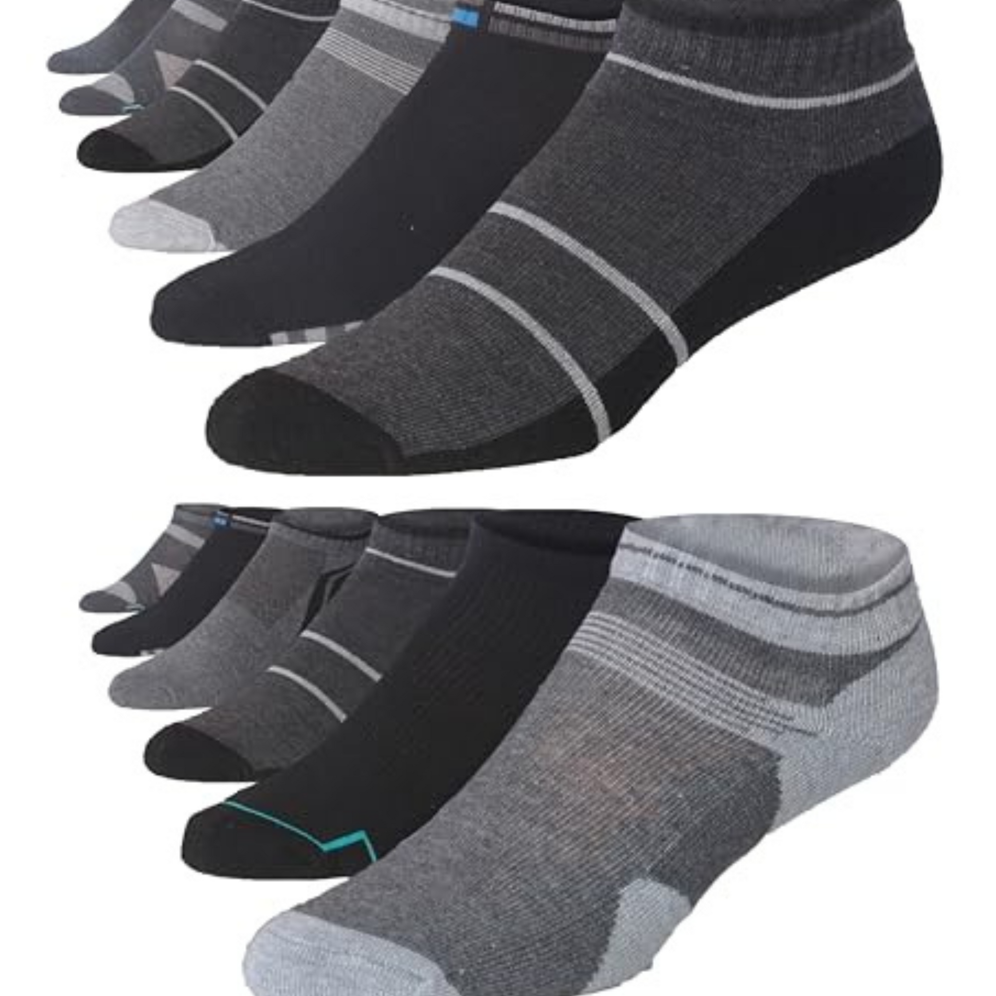 JAMES FIALLO Men's 12-Pairs Performance Low Cut Athletic Monochrome