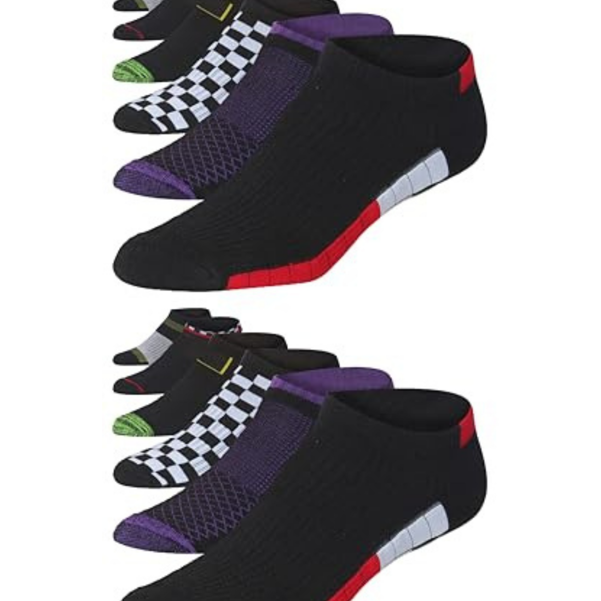 JAMES FIALLO Men's 12-Pairs Performance Low Cut Athletic Dark Tones