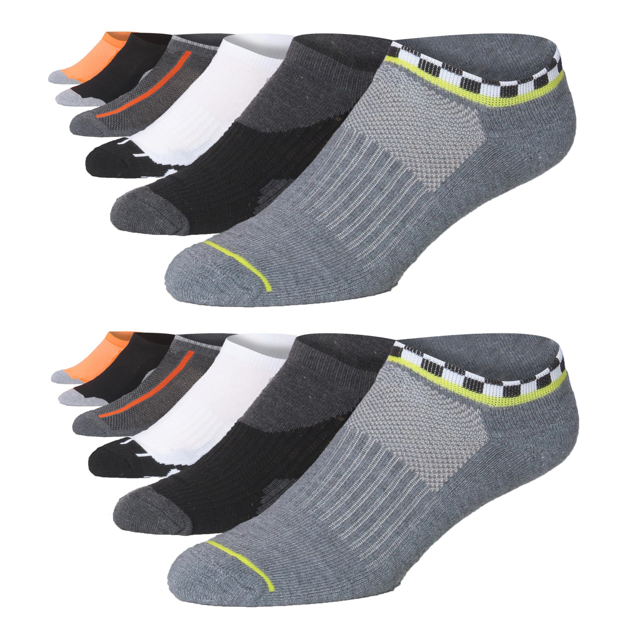 JAMES FIALLO Men's 12-Pairs Performance Low Cut Athletic Vibrant