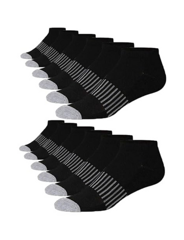 JAMES FIALLO Men's 12-Pairs Performance Low Cut Athletic Socks with
