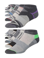 JAMES FIALLO Men's 12-Pairs Performance Low Cut Athletic Grayscale