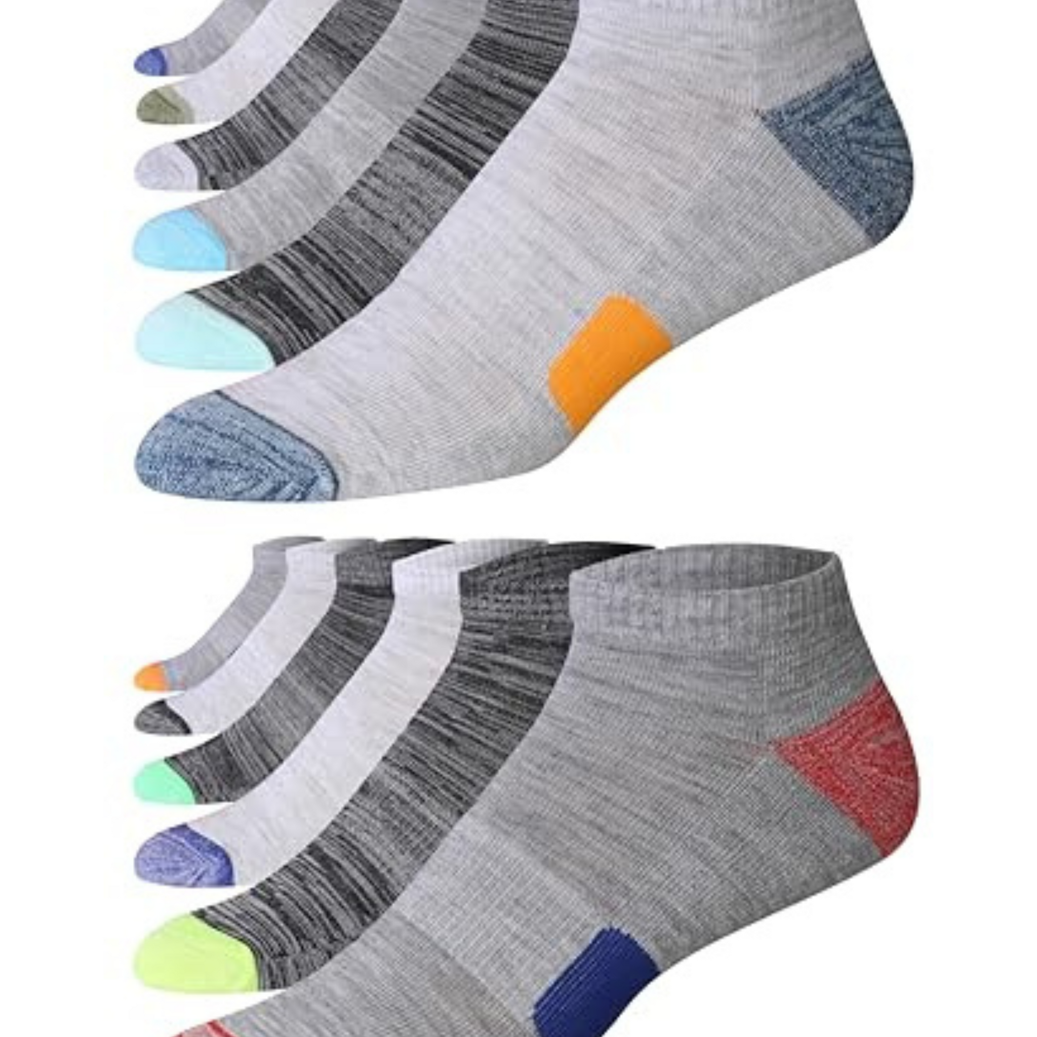 JAMES FIALLO Men's 12-Pack Performance Low Cut Athletic Socks with