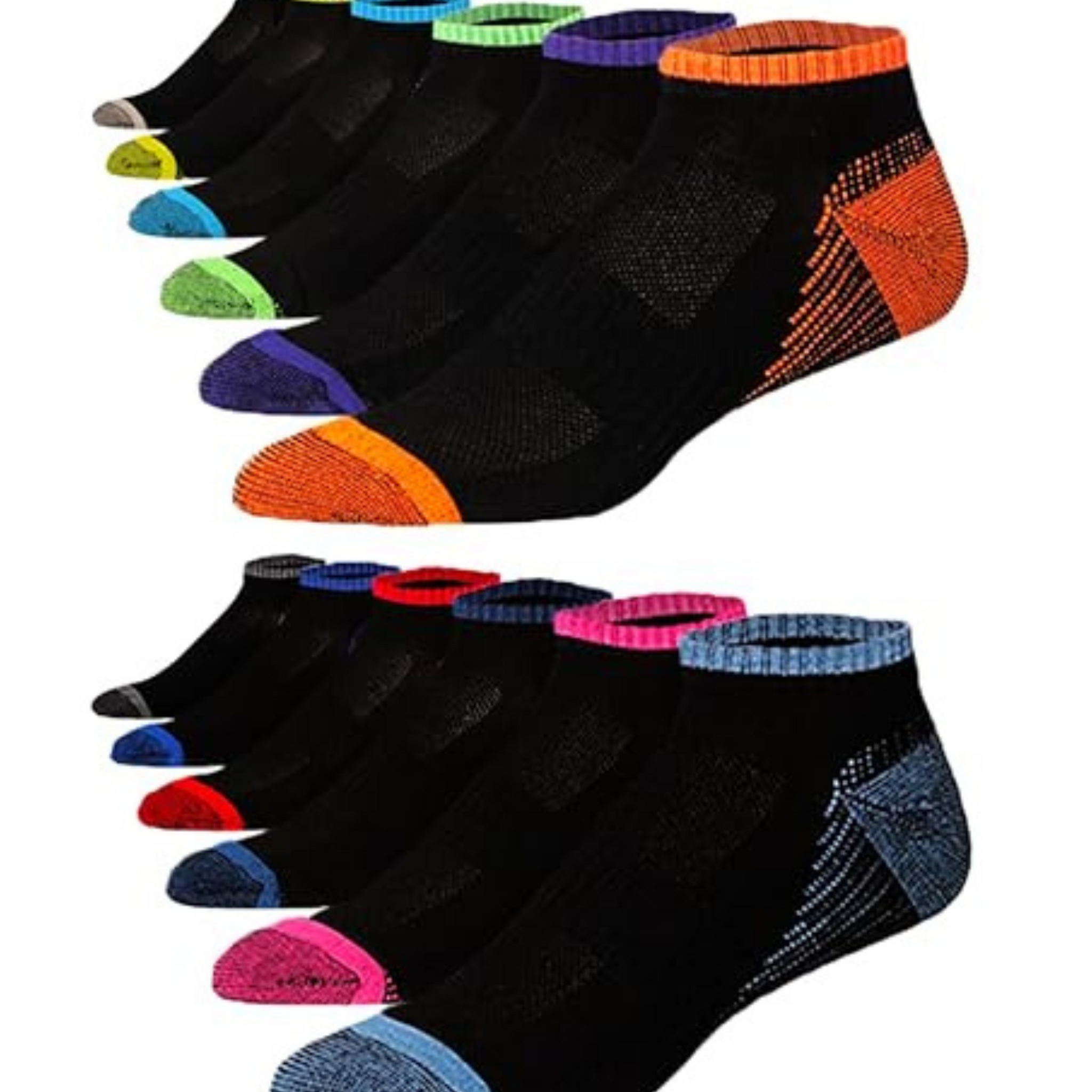 JAMES FIALLO Men's 12-Pairs Performance Low Cut Athletic Canvas With