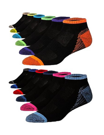 JAMES FIALLO Men's 12-Pairs Performance Low Cut Athletic Canvas With