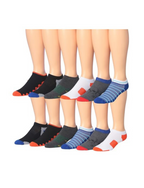 JAMES FIALLO Men's 12-Pairs Performance Low Cut Athletic Contrasting
