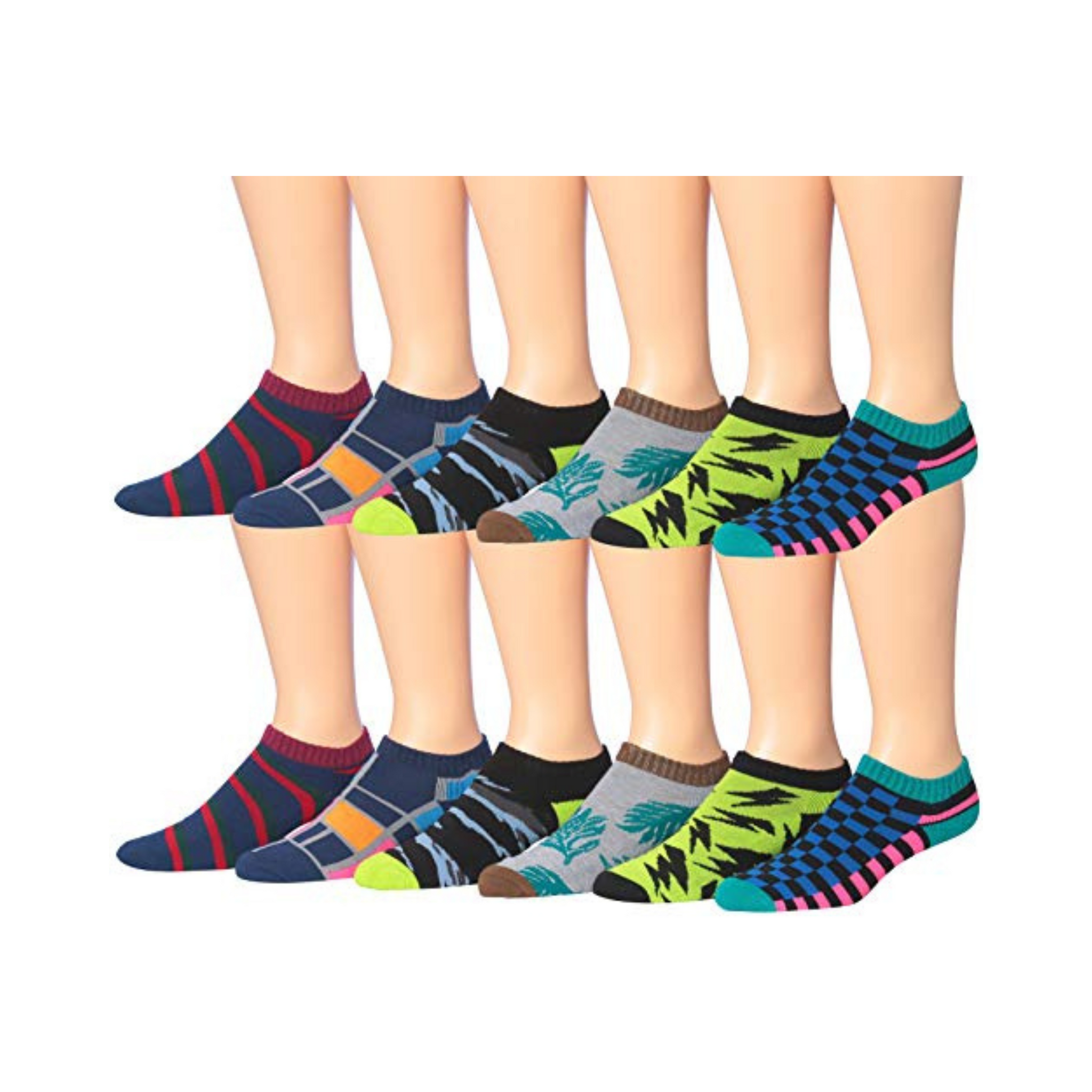 JAMES FIALLO Men's 12-Pairs Performance Low Cut Athletic Leaf
