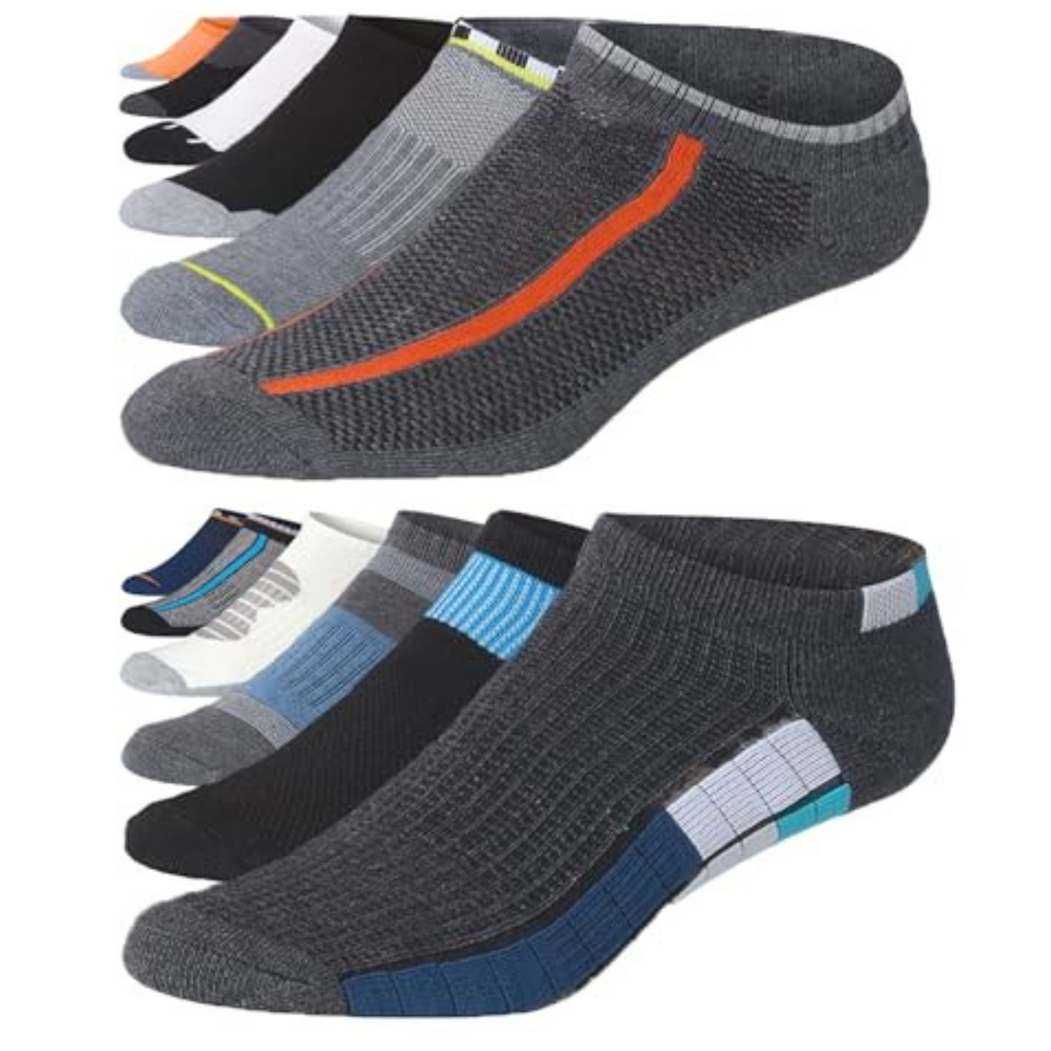 JAMES FIALLO Men's 12-Pairs Performance Low Cut Athletic Chromablend