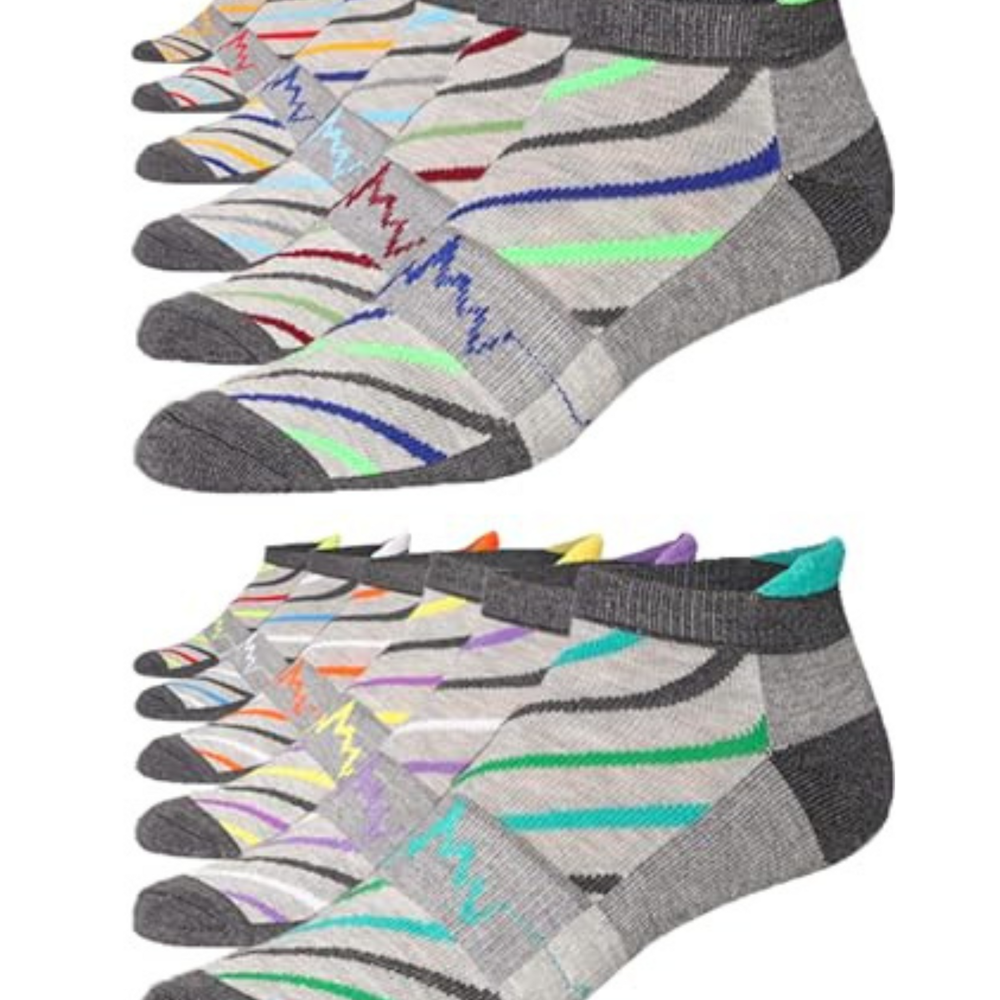 JAMES FIALLO Men's 12-Pairs Performance Low Cut Athletic Dynamic Waves