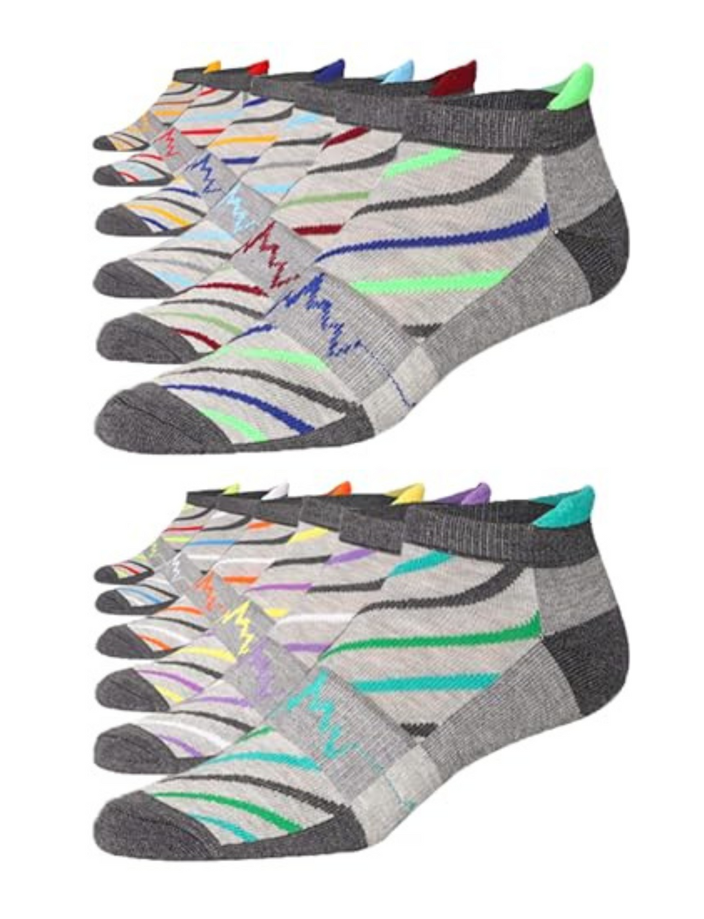 JAMES FIALLO Men's 12-Pairs Performance Low Cut Athletic Dynamic Waves