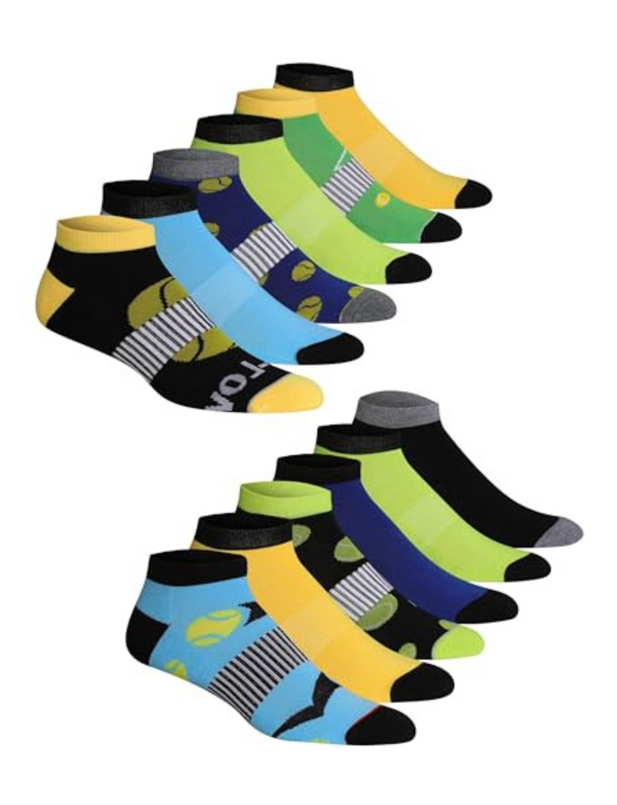 JAMES FIALLO Men's 12-Pairs Performance Low Cut Athletic Solid