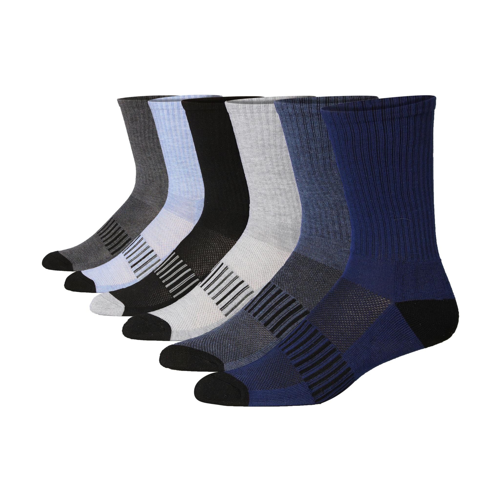 JAMES FIALLO Men's 6 Pairs Comfortable Performance Breathable Socks