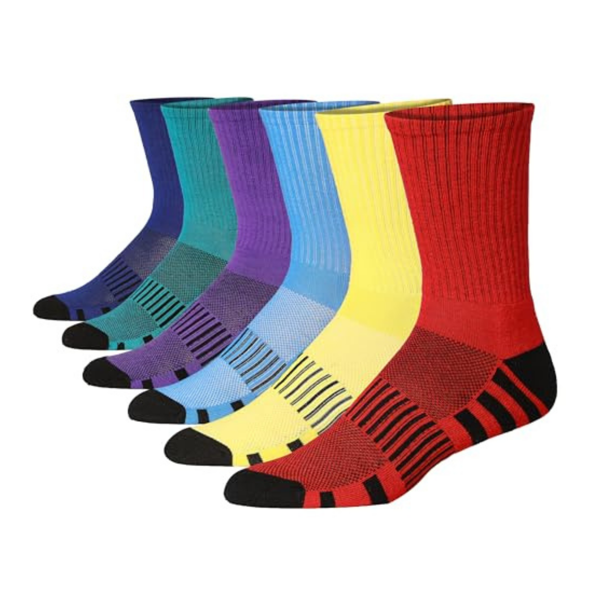JAMES FIALLO Men's 6 Pairs Cushion Athletic Socks Comfortable