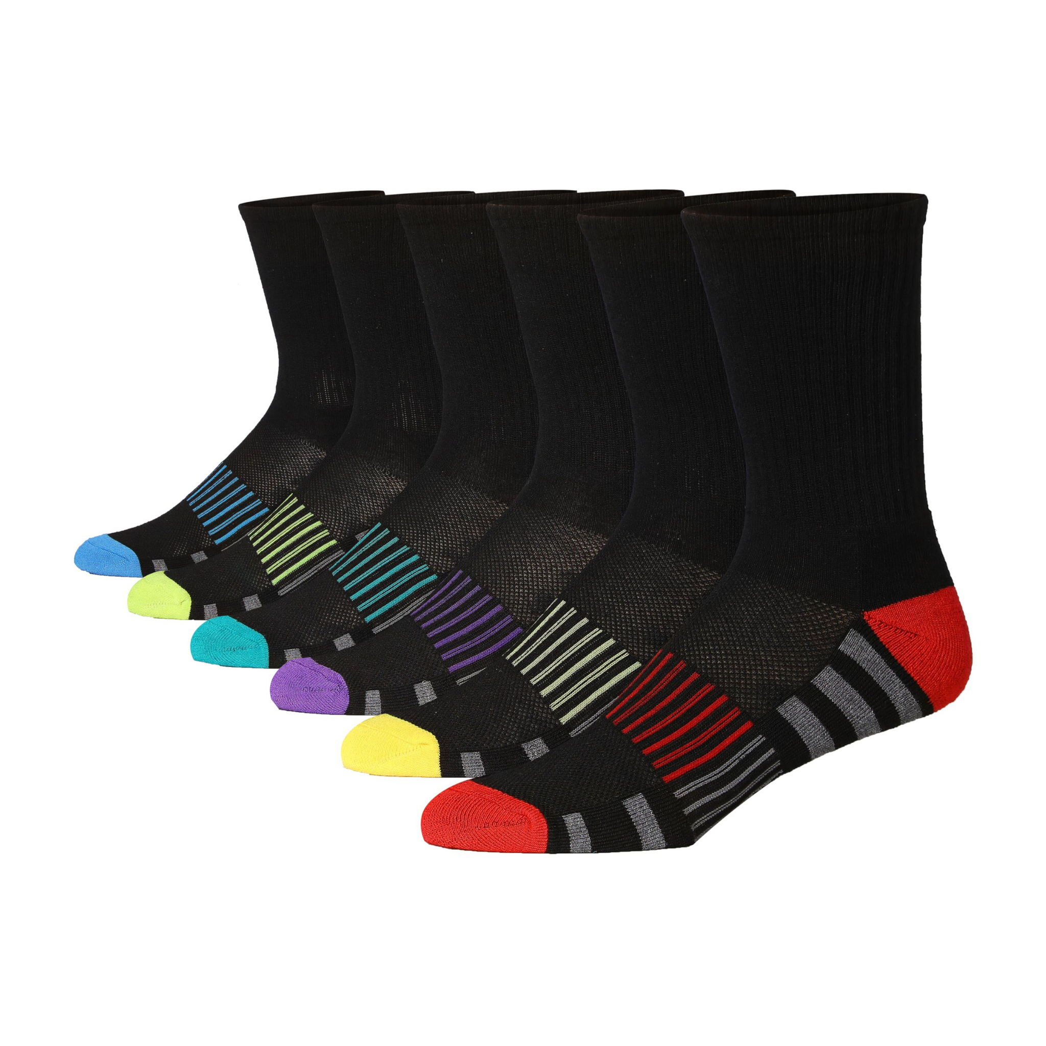 JAMES FIALLO Men's 6 Pairs Arch Support Socks Comfortable Performance
