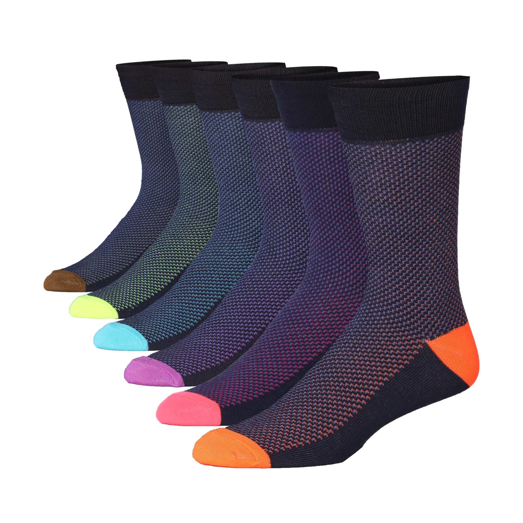 Men's 6 Pairs Casual Novelty Two-tone Enchantment Colorful Patterned