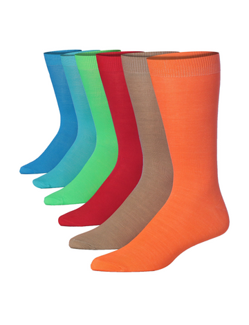 Men's 6 Pairs Casual Novelty Neutral Elegance Colorful Patterned Dress