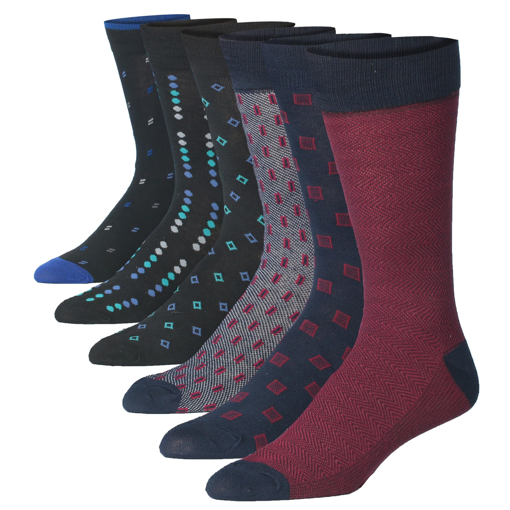 Men's 6 Pairs Casual Novelty Geometric Twilight Colorful Patterned