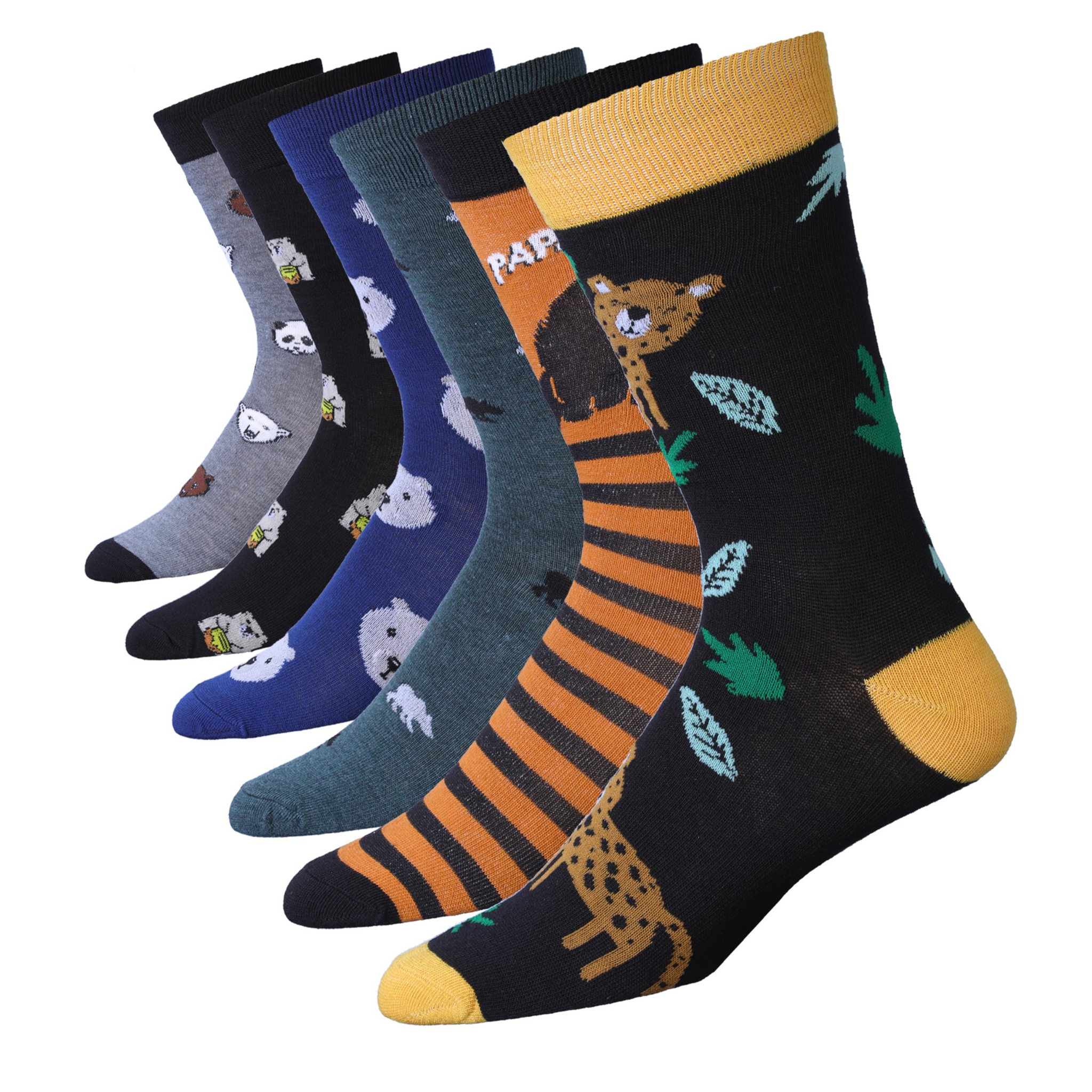 Men's 6 Pairs Casual Novelty Brewmaster's Delight Colorful Patterned