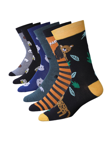 Men's 6 Pairs Casual Novelty Brewmaster's Delight Colorful Patterned