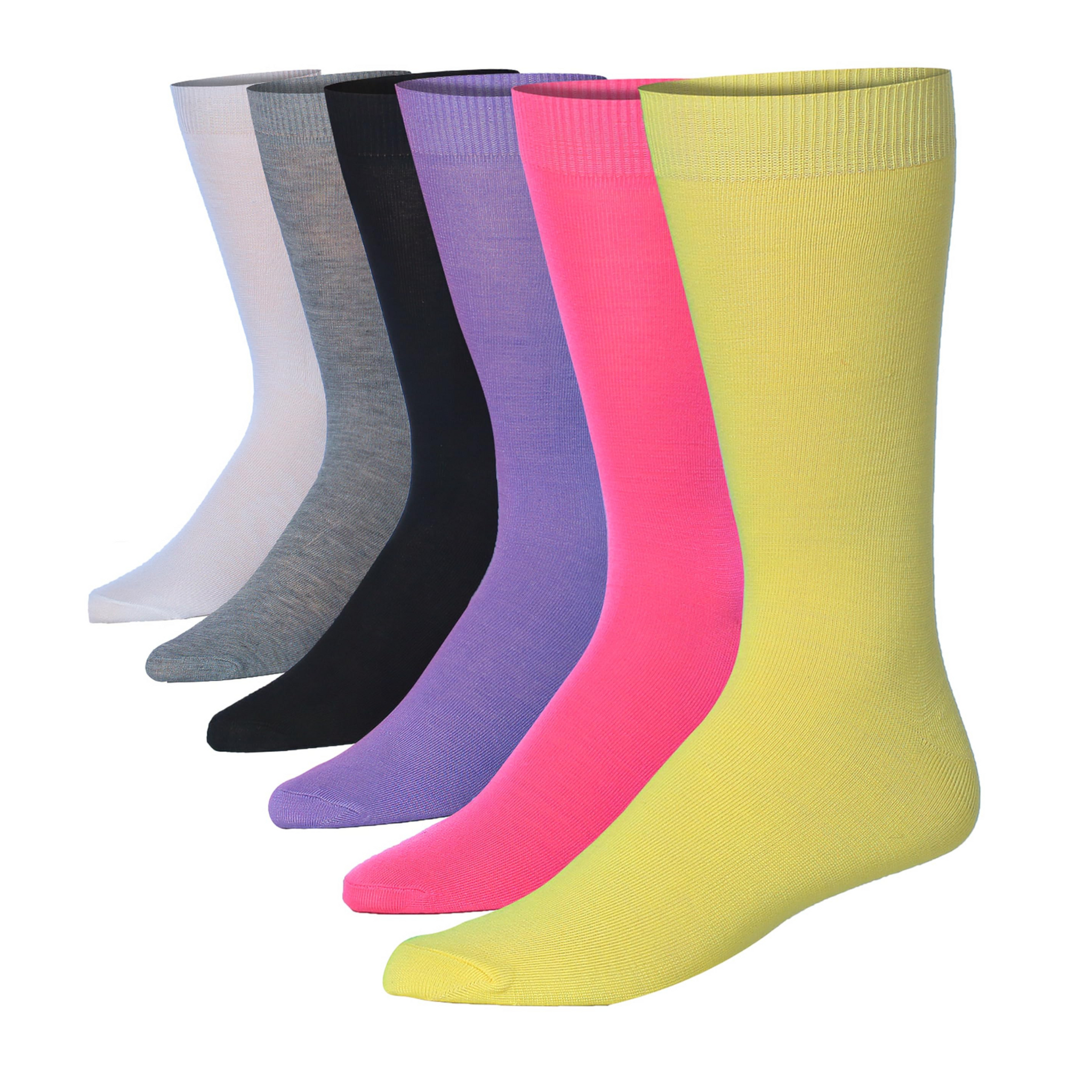 Men's 6 Pairs Casual Novelty Rainbow Harmony Colorful Patterned Dress