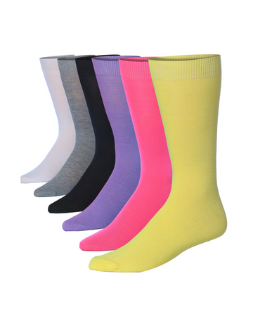 Men's 6 Pairs Casual Novelty Rainbow Harmony Colorful Patterned Dress