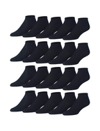 Men's 20 Pairs Classy Extra Lightweight Solid Plain Black Low Cut/No