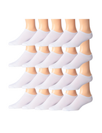 Men's 20 Pairs Classy Extra Lightweight Solid Pearl White Low Cut/No