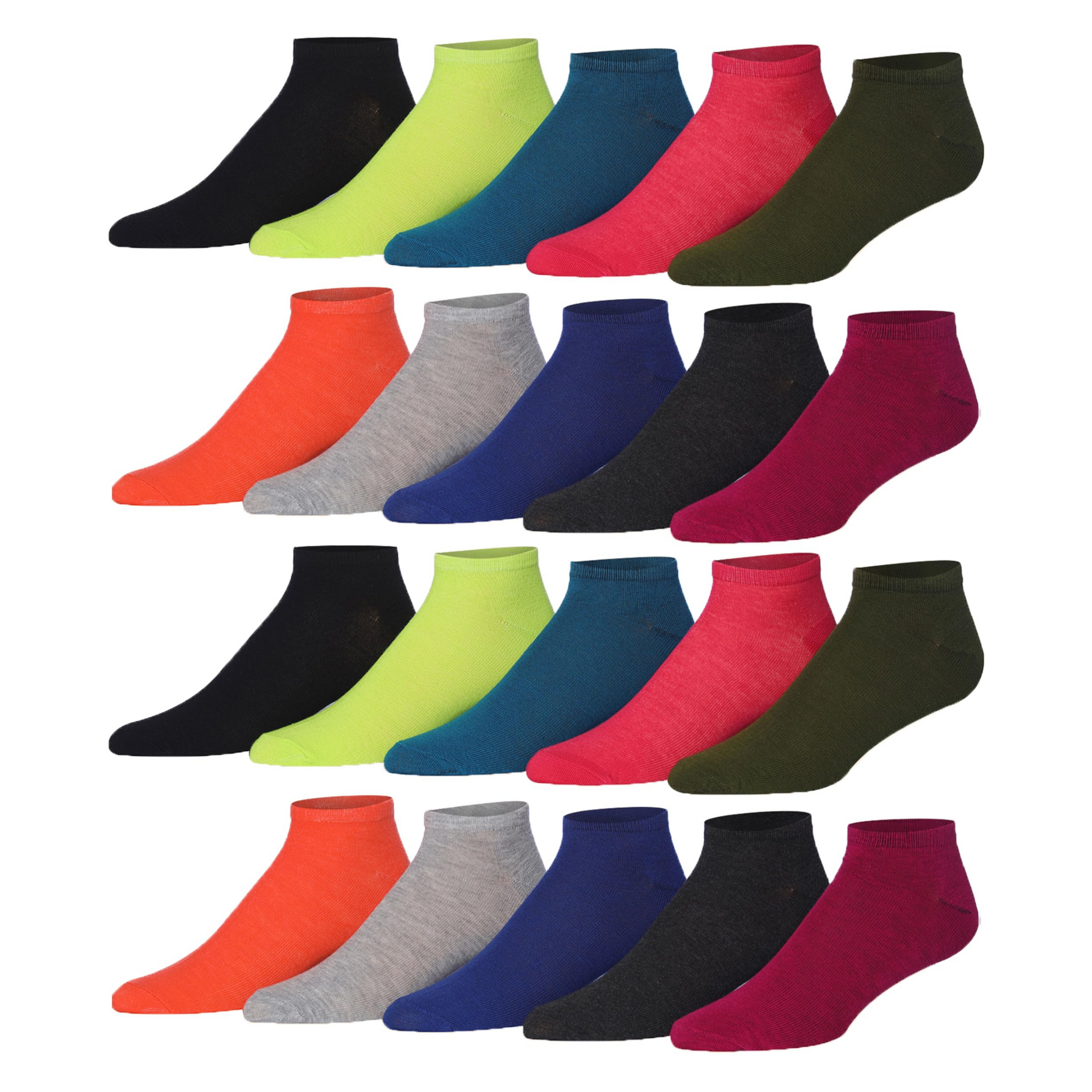 Men's 20 Pairs Classy Extra Lightweight Solid Classic Colorful Pattern