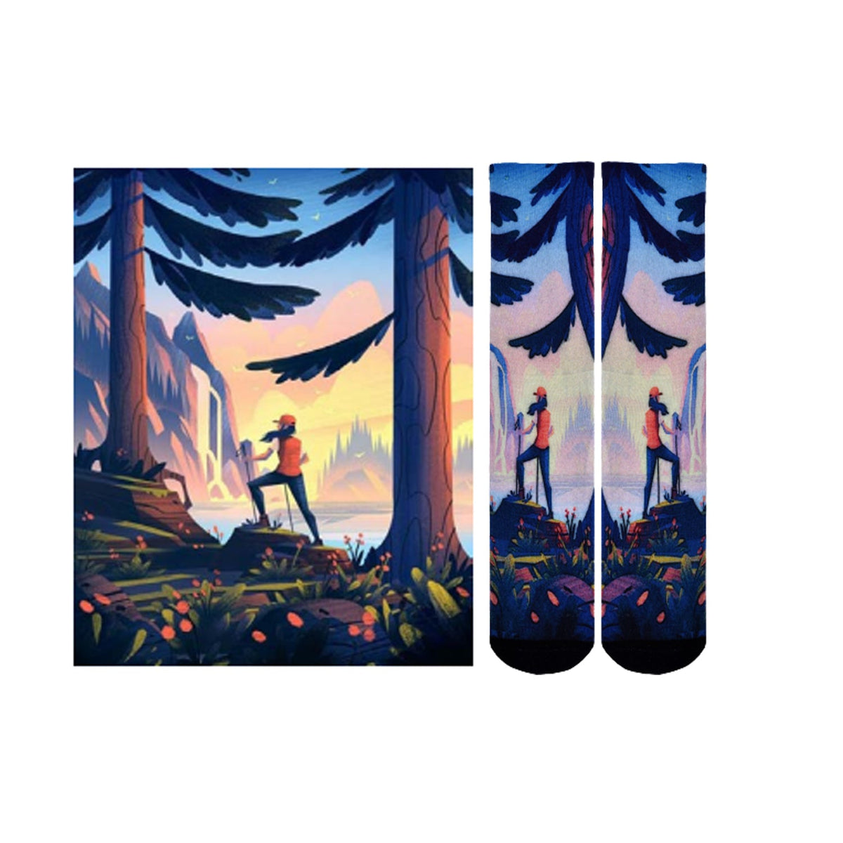 Men & Women's CoolMax Knee-High Socks, Nature Inspired Collection for