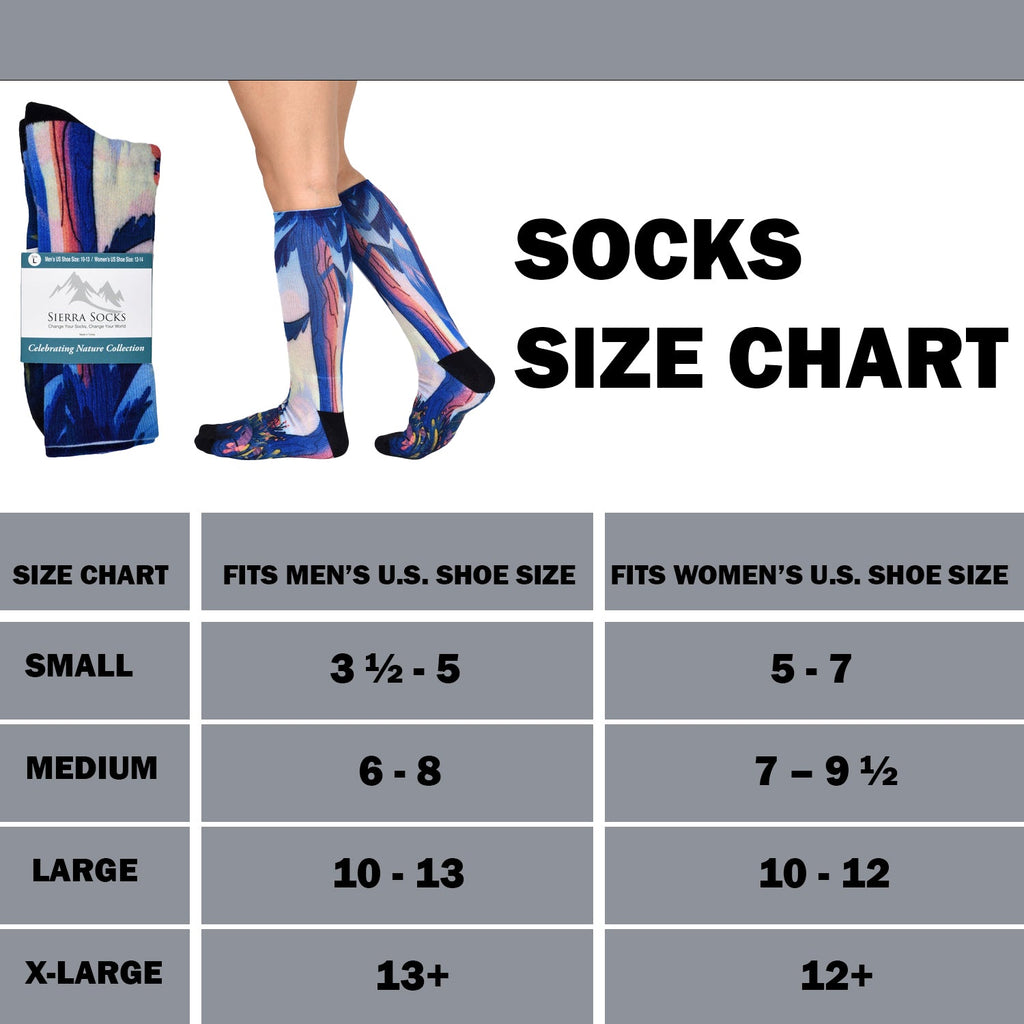 Men & Women's CoolMax Knee-High Socks, Nature Inspired Collection for