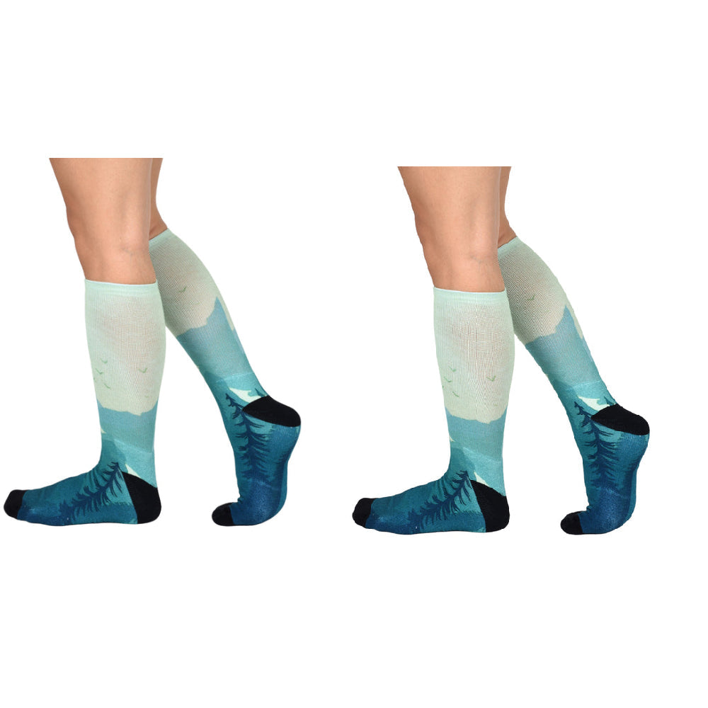 Men & Women's CoolMax Knee-High Socks, Nature Inspired Collection for