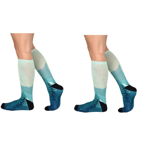 Men & Women's CoolMax Knee-High Socks, Nature Inspired Collection for