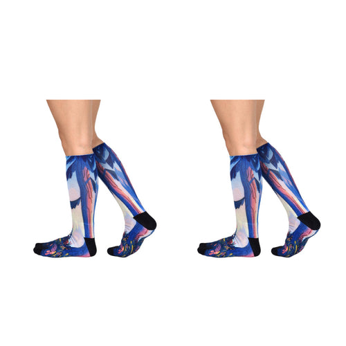 Men & Women's CoolMax Knee-High Socks, Nature Inspired Collection for