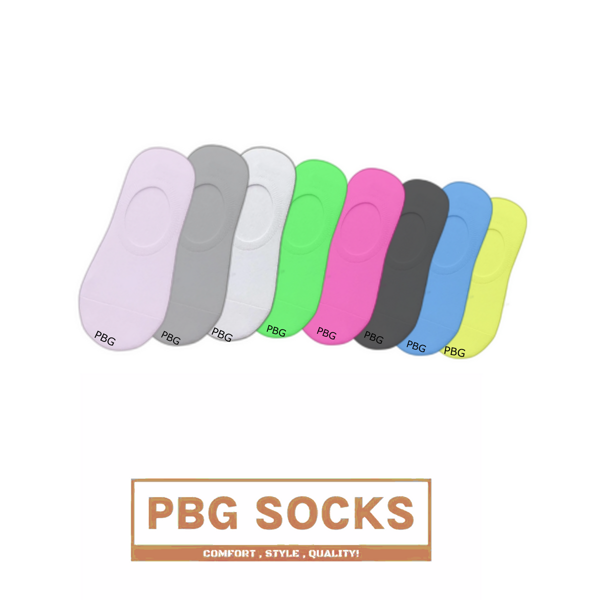 PBG Best Cotton No Show Socks for Women, Multi-Color, 9-11 Sized, 6