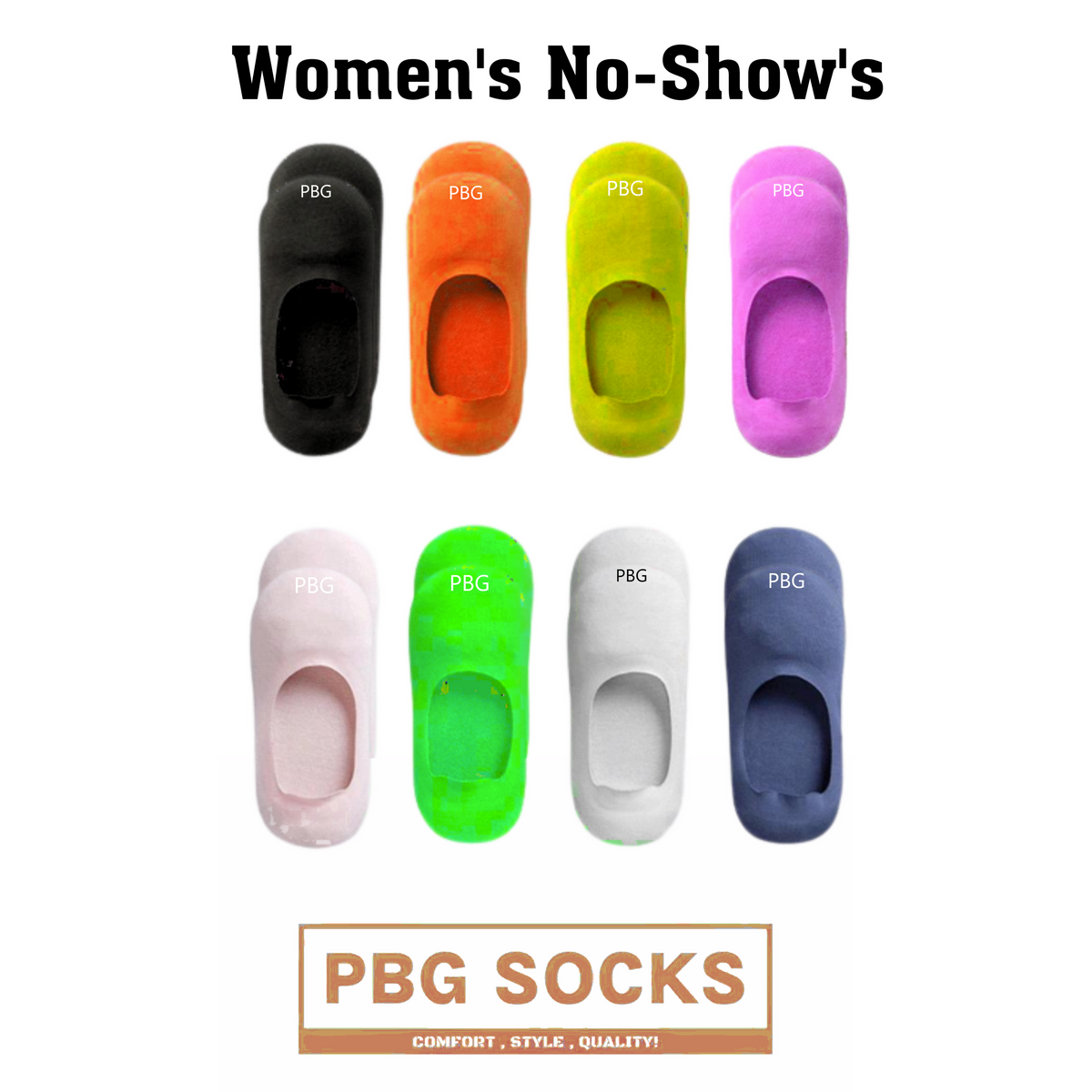 PBG Best Cotton No Show Socks for Women, Multi-Color, 9-11 Sized, 6