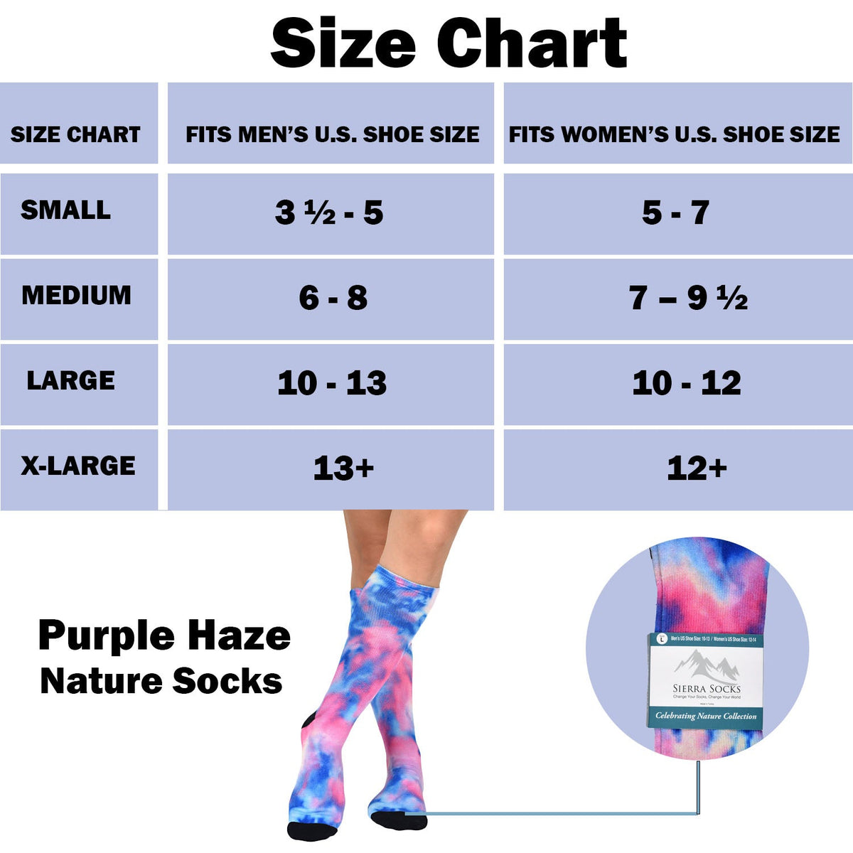 Men & Women's CoolMax Knee-High Socks, Nature Inspired Collection for