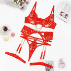 Ellolace Red Hot Sexy Lingerie Push Up Fantasy Underwear Brazilian