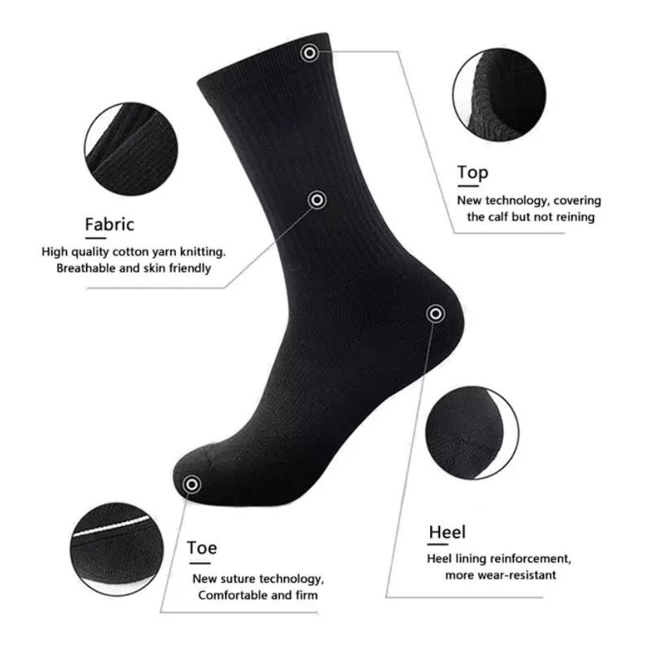 High-Performance Men's Crew socks Athleisure Comfort (9-11, 10-13)
